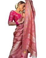 Pure Kanjivaram Soft Banarasi Silk Saree For Women & Girls With Unstitched Heavy Blouse Piece