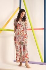 Women Kurta Set For Women|Co-Ords Set|Kurta Pant Set|Coordinate Set|Summer Suit|Printed Short Kurti With Pant Set| - Image 4