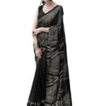Women's Georgette Sequence Work Saree with Unstitched Blouse Piece