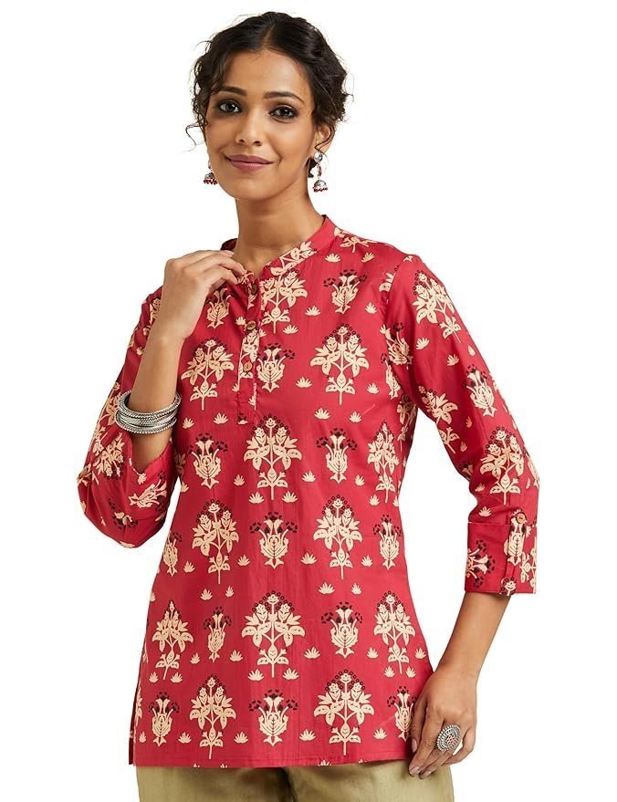 81SurE-bKL._SY879_.jpg Women Cotton Kurta - Image 1